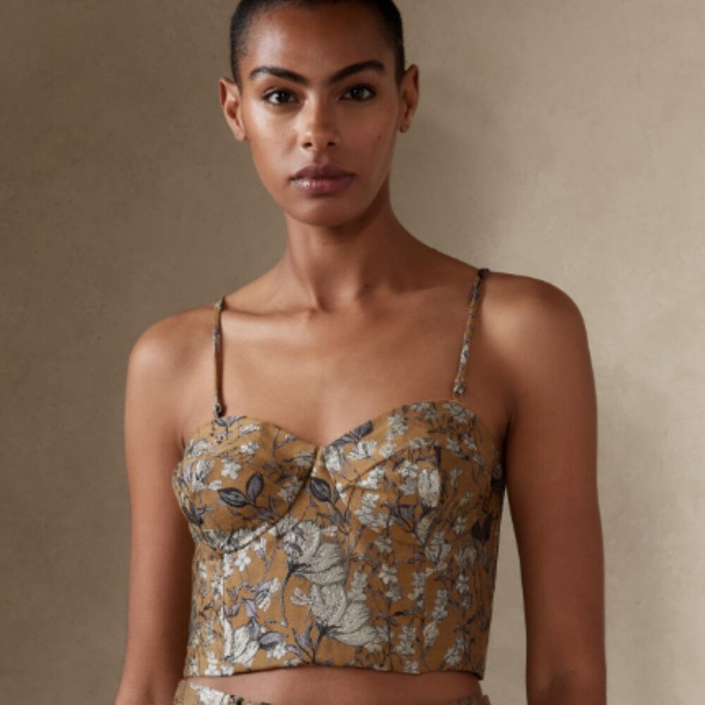 NWT Banana Republic Cora Brocard Bustier Crop Top
